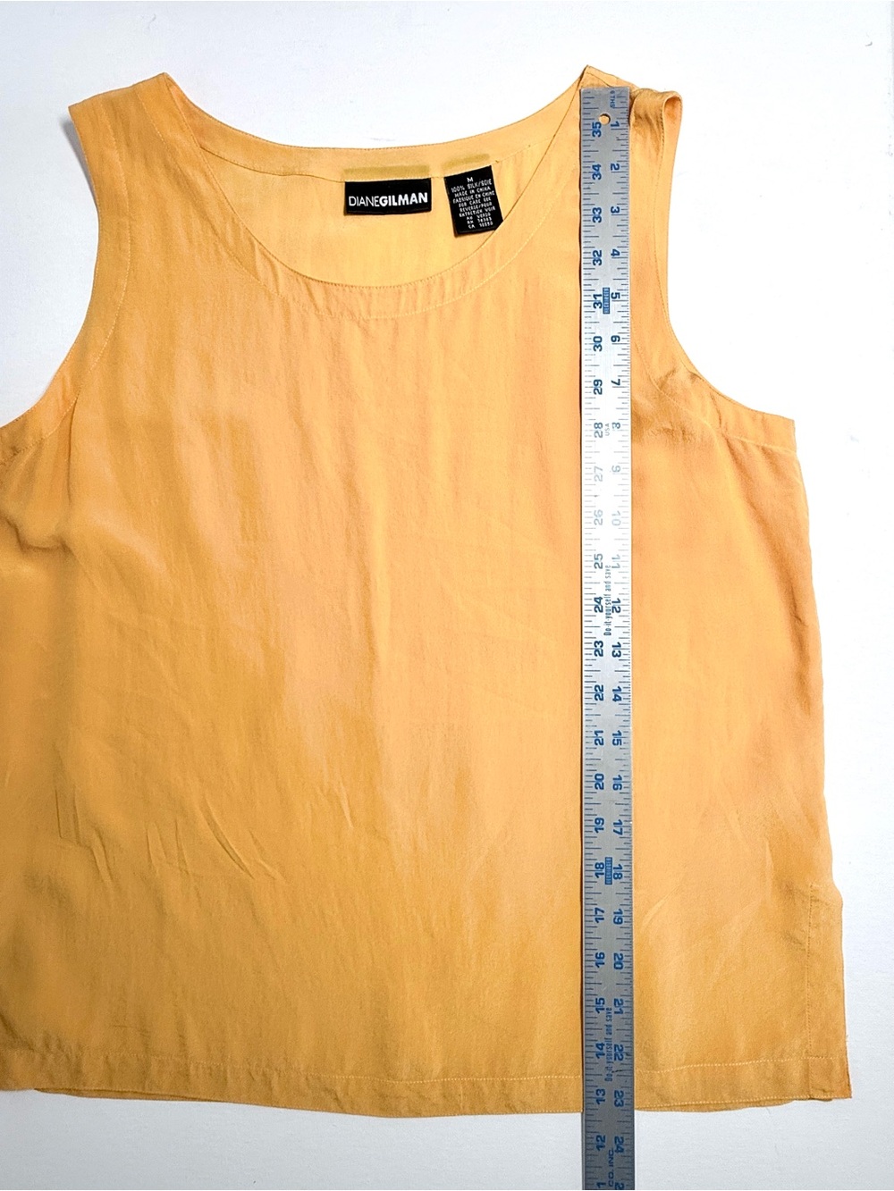 Diane Gilman Women’s 100% Silk Sleeveless
Tank Top Marigold Melon Size Medium - Picture 7 of 9